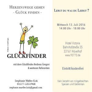 Der Glückfinder zu Gast in Hövelhof bei Stephanie Müller-Kok @ Hotel Victoria  | Hövelhof | Nordrhein-Westfalen | Deutschland